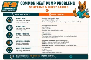 k9-comfort-common-heat-pump-problems